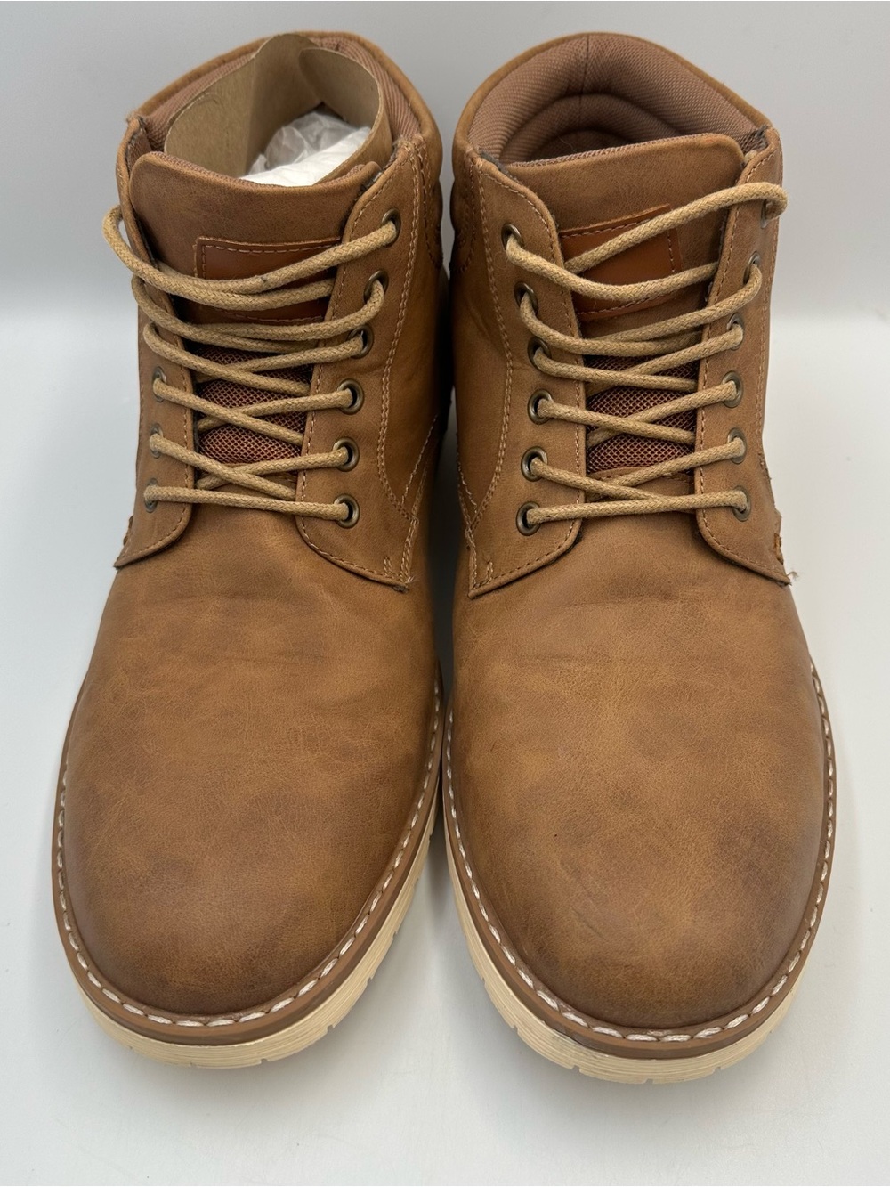 Vostey Milan Brown Casual Chukka Ankle Boot Mens 10.5 Faux Leather Hiking